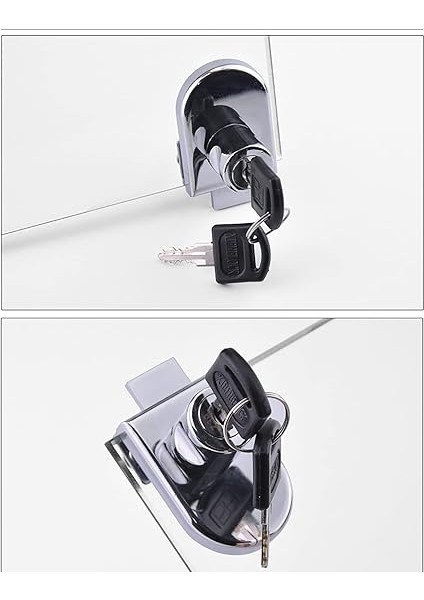 2 Parça Cam Dolap Kilidi Şarap Dolabı Kilidi, Delme Yok, Cam Kalınlığı Için 5-8 mm / 0,2 Inç - 0,31 Inç Vitrin Alışveriş Merkezi Vitrini Cam Şarap Dolabı Takı Kapı fiyatları