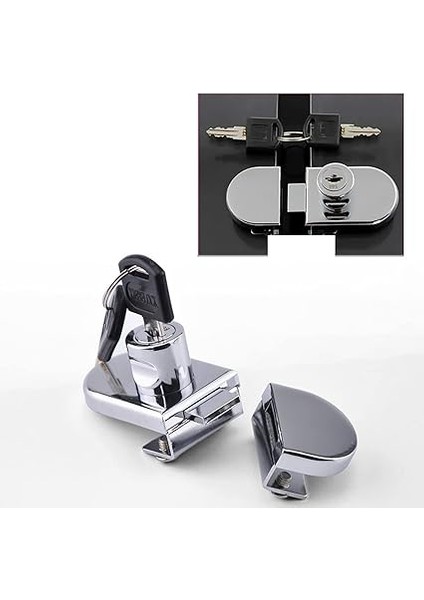 2 Parça Cam Dolap Kilidi Şarap Dolabı Kilidi, Delme Yok, Cam Kalınlığı Için 5-8 mm / 0,2 Inç - 0,31 Inç Vitrin Alışveriş Merkezi Vitrini Cam Şarap Dolabı Takı Kapı fırsatları