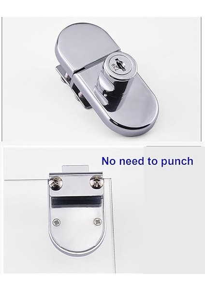 2 Parça Cam Dolap Kilidi Şarap Dolabı Kilidi, Delme Yok, Cam Kalınlığı Için 5-8 mm / 0,2 Inç - 0,31 Inç Vitrin Alışveriş Merkezi Vitrini Cam Şarap Dolabı Takı Kapı indirimleri