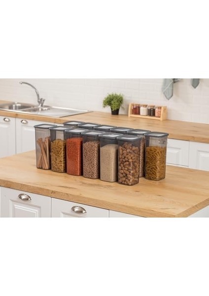 12'li 1900ML. Sızdırmaz Silikon Vakumlu Kapaklı Kare Erzak Saklama Kabı. 1900ML Kare Erzak Saklama Kabı modelleri