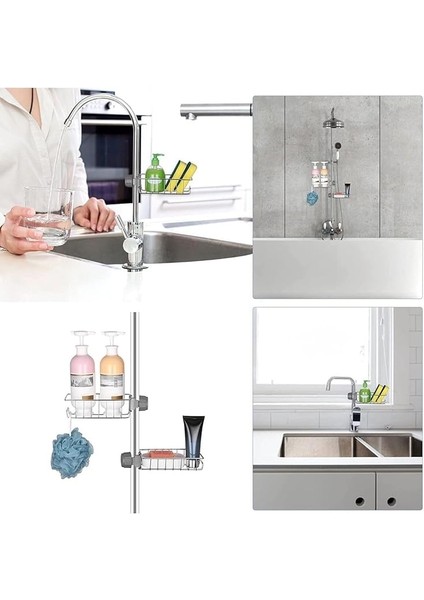 Haus Mutfak Banyo Duş Musluk Üstü Rafı Sabun Sünger Askısı Raf Tek Kat fırsatları