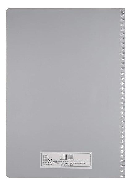 Pruva A4 Pet Spiralli Karton Kapaklı Defter 144 Yaprak - Kareli - Gri fiyatları