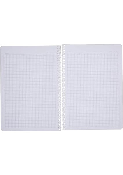 Pruva A4 Pet Spiralli Karton Kapaklı Defter 144 Yaprak - Kareli - Gri modelleri