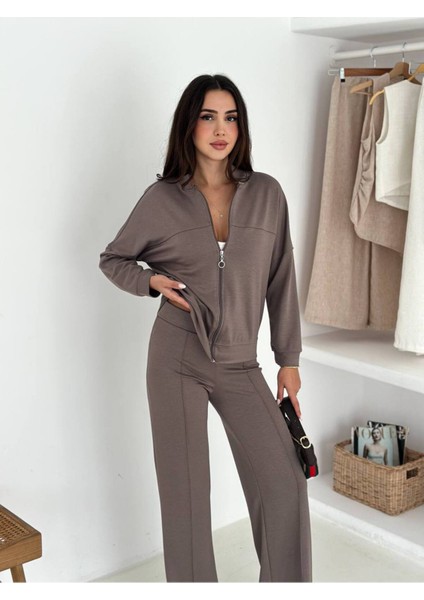 Kadın Fermuarlı Kapüşonlu Eşofman Takımı fiyatları