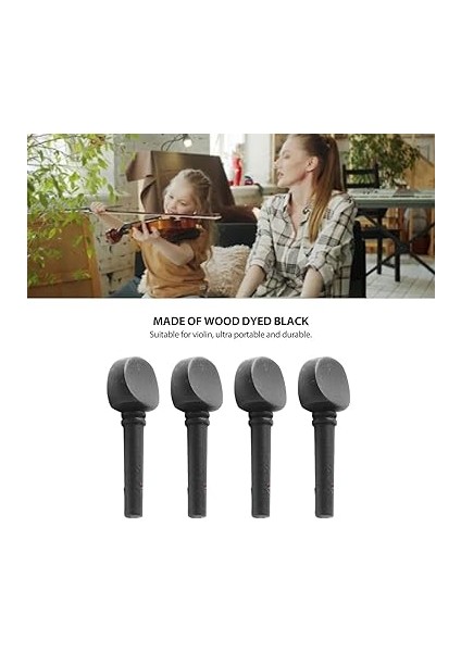 Keman Akorları 4 Adet Keman Tuning Peg Değiştirme, Keman Için Ahşap Tuning Pegs, Taşınabilir Ince Görünüm, Siyah, Model M00588 fiyatları
