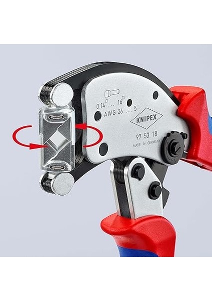 Twistor®16 Döner Kıvırma Başlı Yüksükler Için Kendinden Ayarlı Kıvırma Pensesi, Krom Kaplama, Çok Bileşenli Manşonlu 200 mm 97 53 18 modelleri