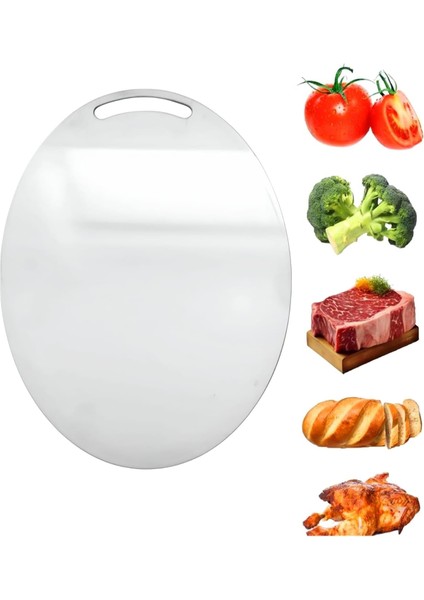 Kesim Paslanmaz Çelik Kesme Tahtası Mutfak Piknik Için 304 Kalite Antibakteriyel Küf Tutmaz Temizlenir Et Sebze Meyve Doğrama Tahtası Lüks Kesme Matı 30 * 22,5 cm