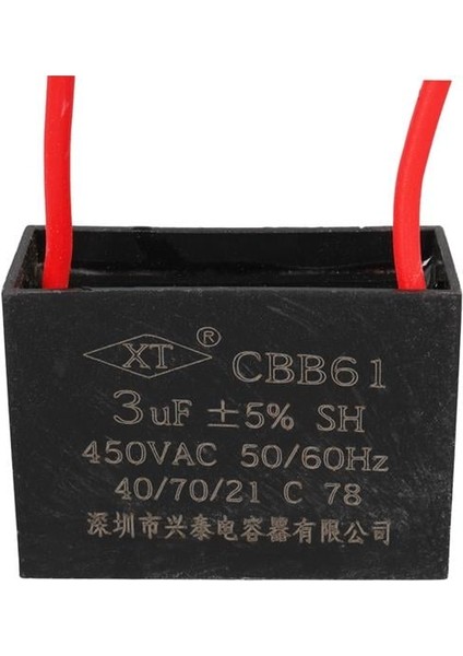3 Uf 450 V Kablolu Kare Tip Kutupsuz Kondansatör
