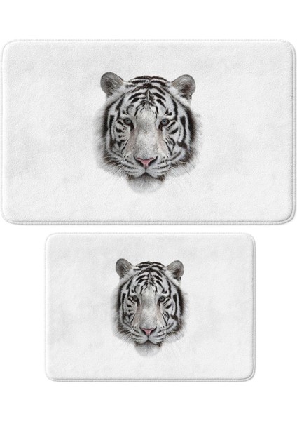 Sevimli Tasarımlı Mikrofiber Paspası, Kaymaz Taban, Yıkanabilir (148_BPSM, 2'li Takım 40X60_50X80)