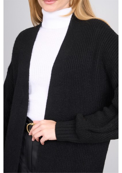 Çetinkaya Miya Mira Modest 2318 Kadın Şal Yaka Akrilik Triko Hırka Siyah indirimleri