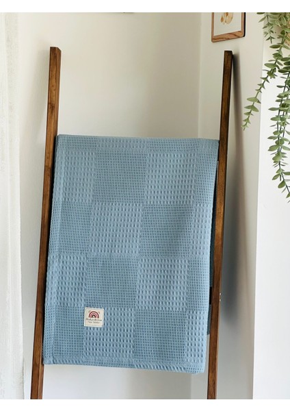 Ftbabycollection %100 Pamuk Waffle Pike Bebek Battaniyesi 90X100 CM – Indigo fiyatları