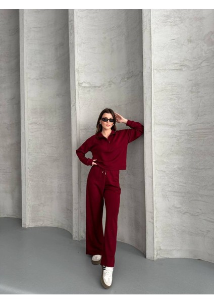 Kadın Fermuarlı Polo Yaka Modal Kumaş Eşofman Takım fırsatları