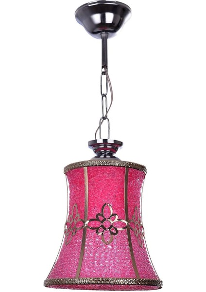 Kınık Pembe-Sarı Tekli Avize