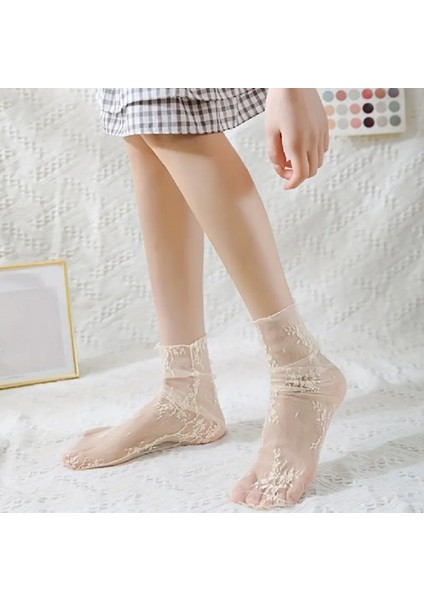 Dantel Tül Kısa Kadın Çorap
