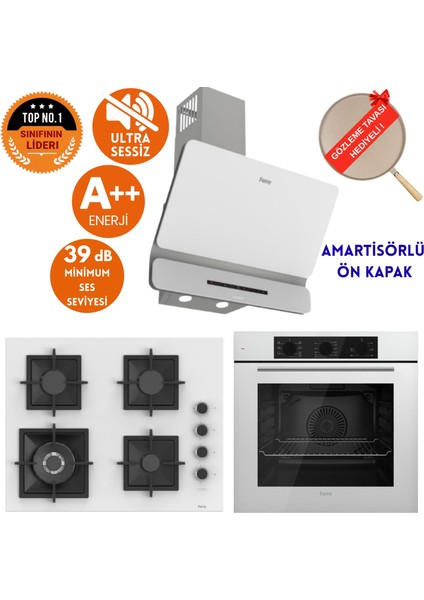 Silenart Luzia Ultra Sessiz Beyaz Ankastre Set / Wok ( D081-SA + SC406-WFA + QBL62CB )