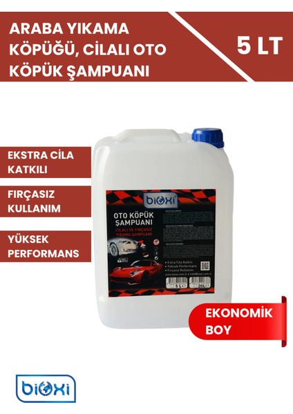 Oto Köpük Şampuanı 5 Lt - Cilalı ve Fırçasız Yıkama ile Araç Temizliği Için Etkili Çözüm