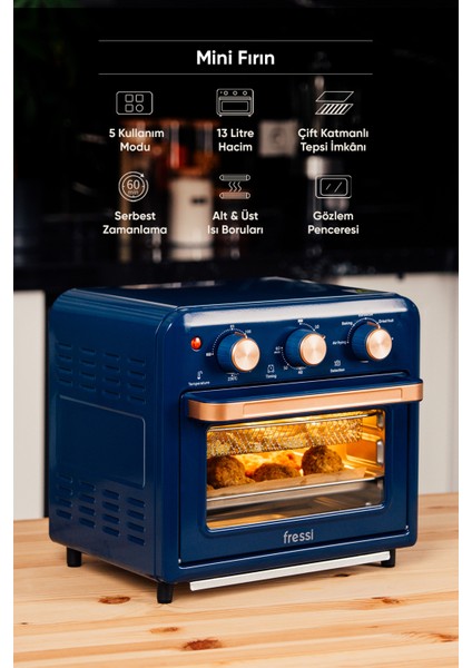 FRSS-AF01 13 Litre Mavi Airfryer Fırın