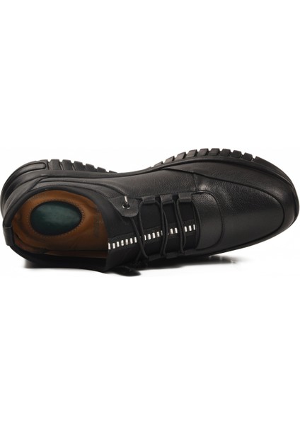 Siyah Hakiki Deri Bağcıklı Erkek Günlük Ayakkabı Ayakmod 316 M fırsatları