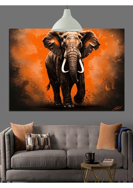 Güçlü Fil Büyük Kulaklar Dekoratif Kanvas - Mdf Ahşap Tablo