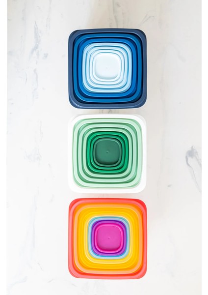 7'li Rainbow Erzak ve Yiyecek Saklama Kabı Seti Kare Deepfreeze ve Mikrodalga Kullanımına Uygun fırsatları