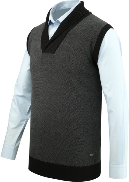 Erkek Şal Yaka Triko Süveter Noktalı Desen Klasik Kalıp - 5250H fiyatları