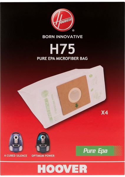H75 Elektrikli Süpürge Torbaları, Mikrofiber, Epa, Thunder Space, A Cube Silence ve Optimum Power Elektrikli Süpürgelerle Uyumlu, 4 Adet