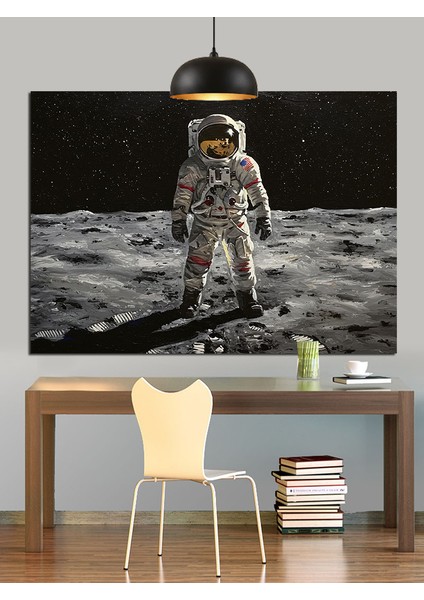 Ayda Yürüyen Astronot Dekoratif Kanvas - Mdf Ahşap Tablo modelleri