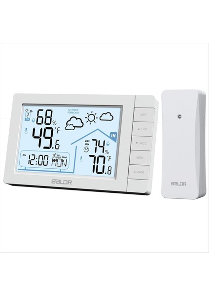 Kablosuz Sensörlü Baldr Kablosuz Hava Istasyonu Dcf Radyo Kontrollü Saat Iç/dış Mekan Termometresi Higometre Higometre (Yurt Dışından)