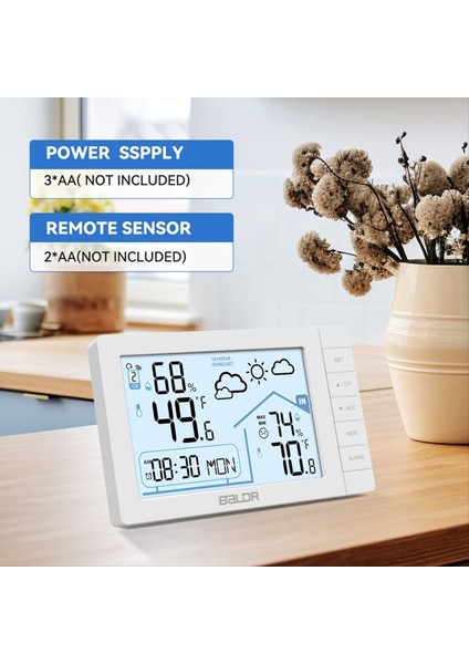 Kablosuz Sensörlü Baldr Kablosuz Hava Istasyonu Dcf Radyo Kontrollü Saat Iç/dış Mekan Termometresi Higometre Higometre (Yurt Dışından) fırsatları