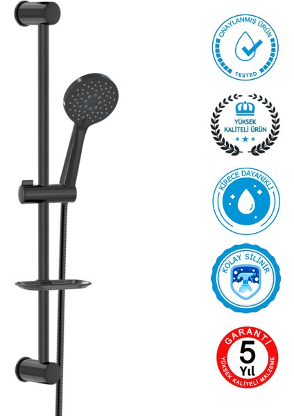 | Valtemo Siyah Fonksiyonlu Sürgülü Duş Seti - Kireç Tutmayan Tpe Başlık - 5 Yıl Garantili fırsatları