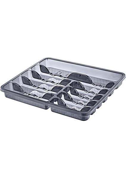 Siyah 10 Bölmeli 43X38CM Boyutunda Çekmece Içi Kaşıklık Çatallık