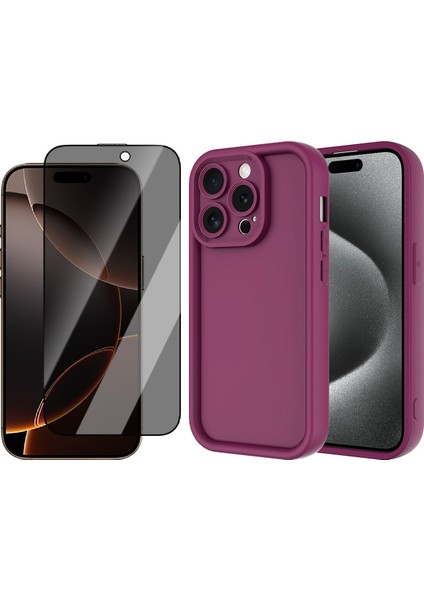 iPhone 14 Pro Max Kılıf Kamera Korumalı Zore Ananas Kapak + Hayalet Cam Ekran Koruyucu