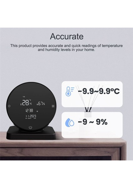 Tuya Wıfı USB Şarj Edilebilir Sıcaklık ve Nem Dedektörü Ev Bebek Oda Higometre LCD Ekran Ir Denetleyicisi (Yurt Dışından) modelleri
