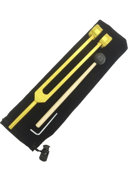 Altın Genişletilmiş 25 cm Kulak Temizleme Tuning Çatal 128Hz Anahtar Bez Torbası ve Çekiçle Çatal Çatal (Yurt Dışından)