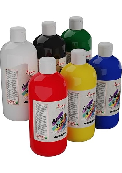 Rose Ana Renkler Akrilik Boya 6'lı Set 6X500 gr modelleri