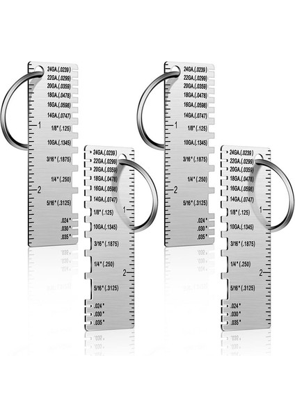 4pcs Çift Taraflı Tel Metal Sac Kalınlık Gösterge Tel Ölçüm Aracı Taşınabilir Metal Gösterge Kalınlık Aracı (Yurt Dışından)