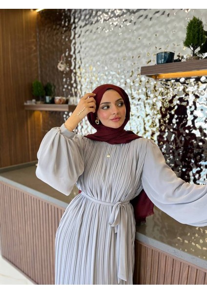 Zarif Katmanlı Kemerli Detaylı Şık Elbise ELB16074 modelleri