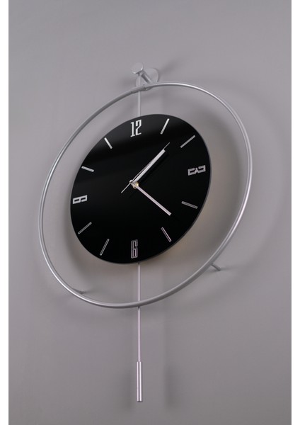 5'li Gümüş Siyah Kristal Elegante Set - Büyük Boy (50X75CM) - Modern Duvar Saati fiyatları