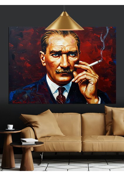 Atatürk Portre Dekoratif Kanvas - Mdf Ahşap Tablo
