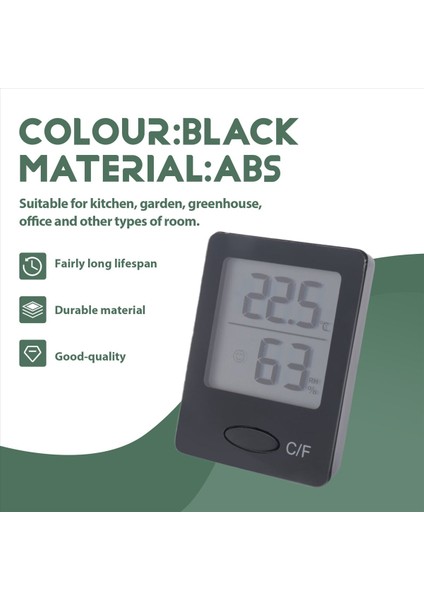 Iç Mekan Higrometre Termometresi Büyük LCD Ekranlı Oda Termometresi Ev Ofis Siyahı Için Nem Monitörü (Yurt Dışından) fırsatları