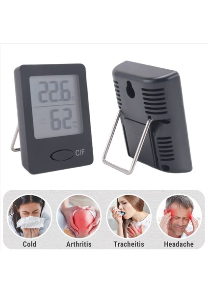 Iç Mekan Higrometre Termometresi Büyük LCD Ekranlı Oda Termometresi Ev Ofis Siyahı Için Nem Monitörü (Yurt Dışından) indirimleri