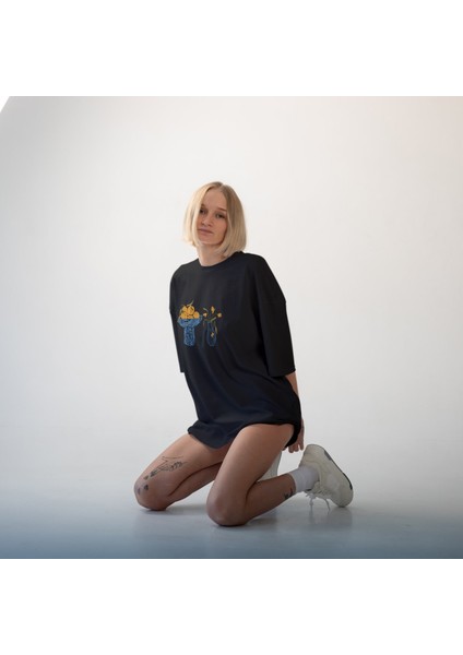 Dolce Calma Oversize Tişört - Siyah fiyatları