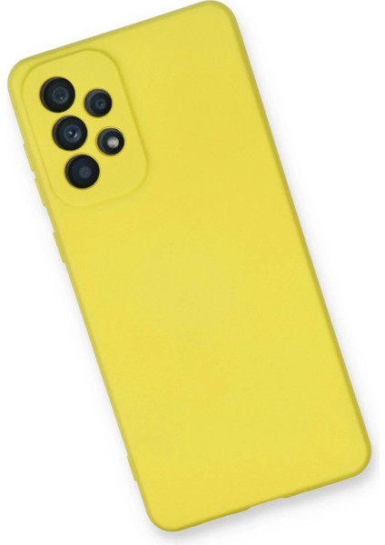 Samsung Galaxy A53 5g Kılıf Nano Içi Kadife Silikon - SARI-(5796) - N605J767-M79605 modelleri