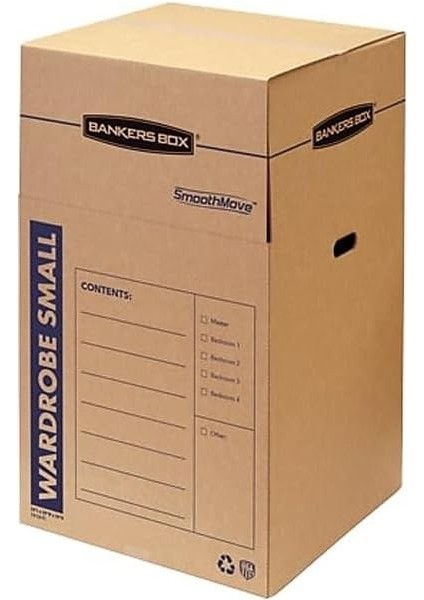 Box Smoothmove Gardırop Taşıma Kutuları, Kısa, 50 x 50 x 94 Cm, 3'lü Paket (7710902)