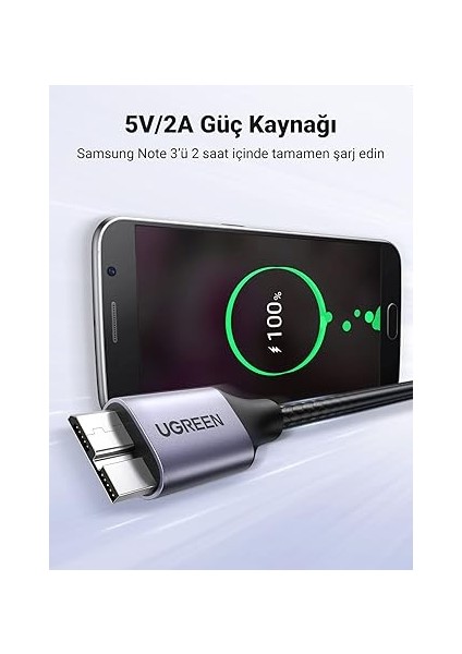 Mikro USB 3.0 Kablosu USB 3.0 A - Mikro B Harici Sabit Diskler Için 5gbps Veri Kablosu. (1m) fırsatları