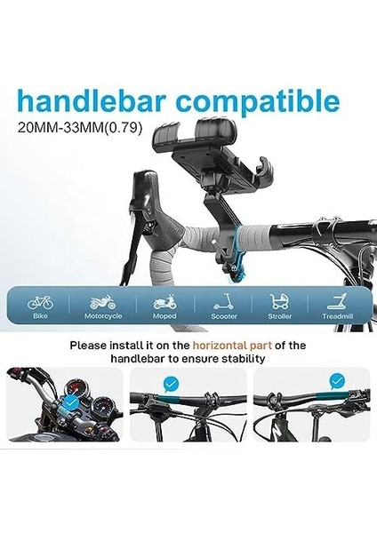 Hobimtek HT-171 Bisiklet Telefon Tutucu Gidon Tipi Motosiklet Telefon Tutucu 360 Dönebilir Darbe Emici Tutacak modelleri