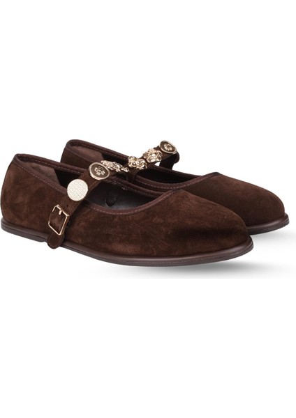 Kemer Detaylı Kadın Babet Kahve