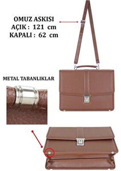 Evrak Omuz ve El Çantası Kilit Mekanizmalı A4 Kağıt Uyumlu Omuz Askılı