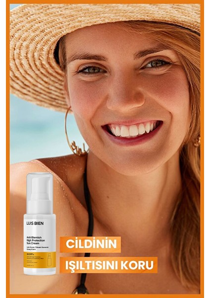Leke Karşıtı Spf +50 Tüm Ciltler Için Yüksek Korumalı Güneş Kremi 50 ml fırsatları