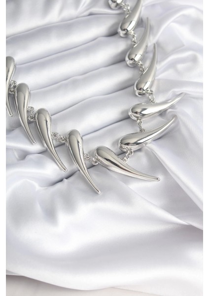 Bfs Vıp Seri Özel Model Gümüş Renk Kadın Kolye